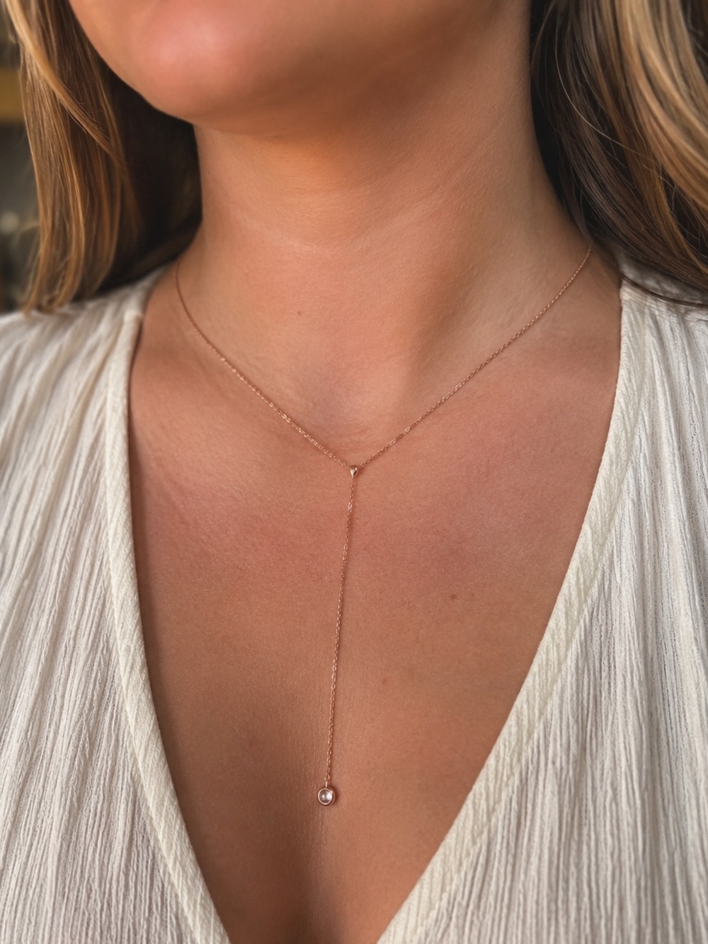 Rose Gold Y Necklace